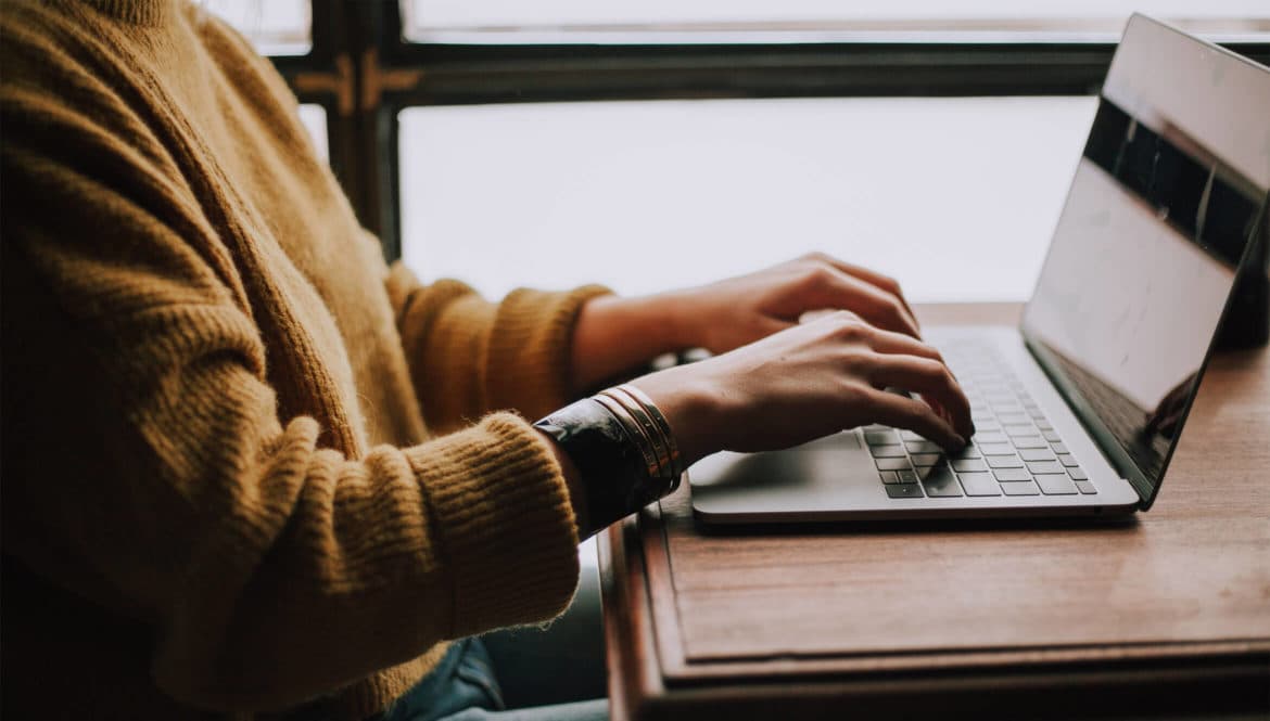 writing on a computer