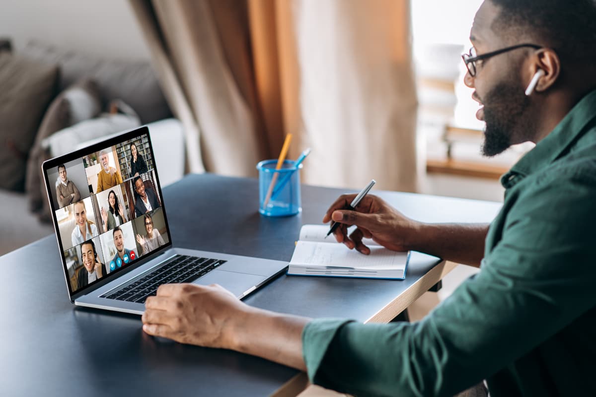 a remote worker with a laptop